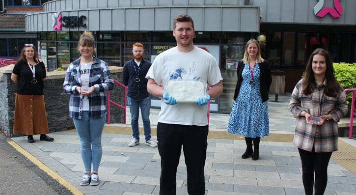 SERC Staff and Students outside the Bangor campus building